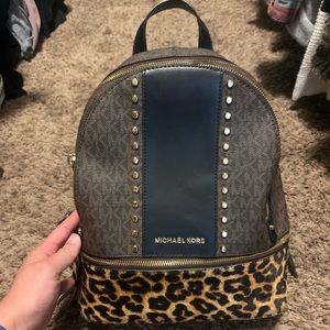 Michael Michael Kors Rhea zip backpack cheetah